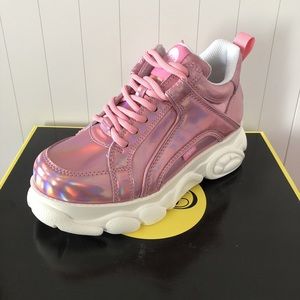 Pink Holographic Buffalo Sneakers 